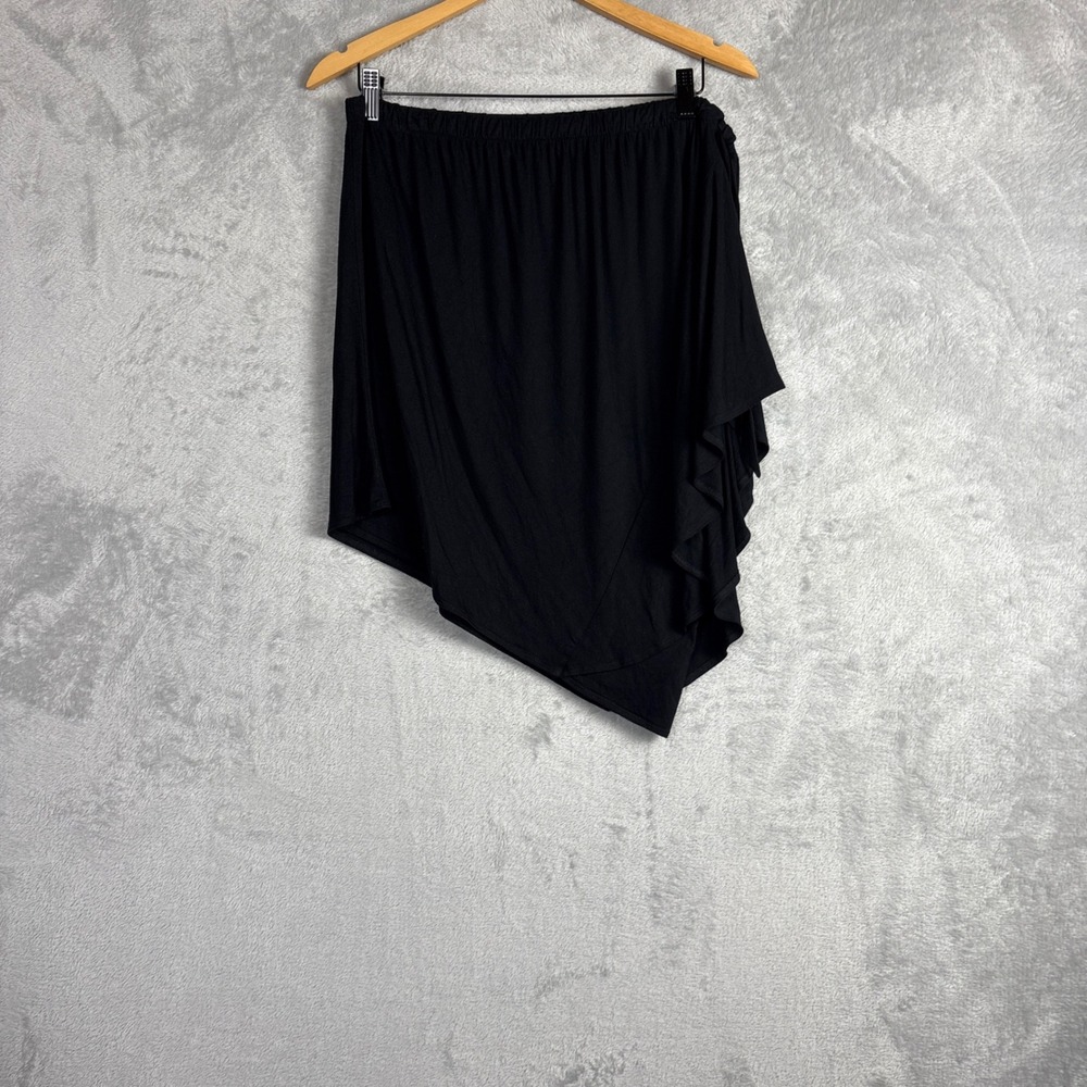 Babaton Skirt Asymmetrical Ruffle Size S Black Jersey Knit Elastic Waist School